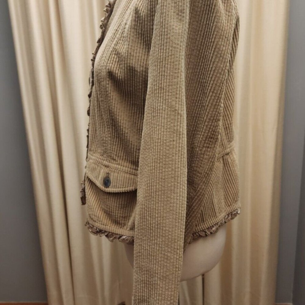 J Jill Tan Corduroy 2 Pocket Button Up Blazer Jacket Size MP - Picture 5 of 10